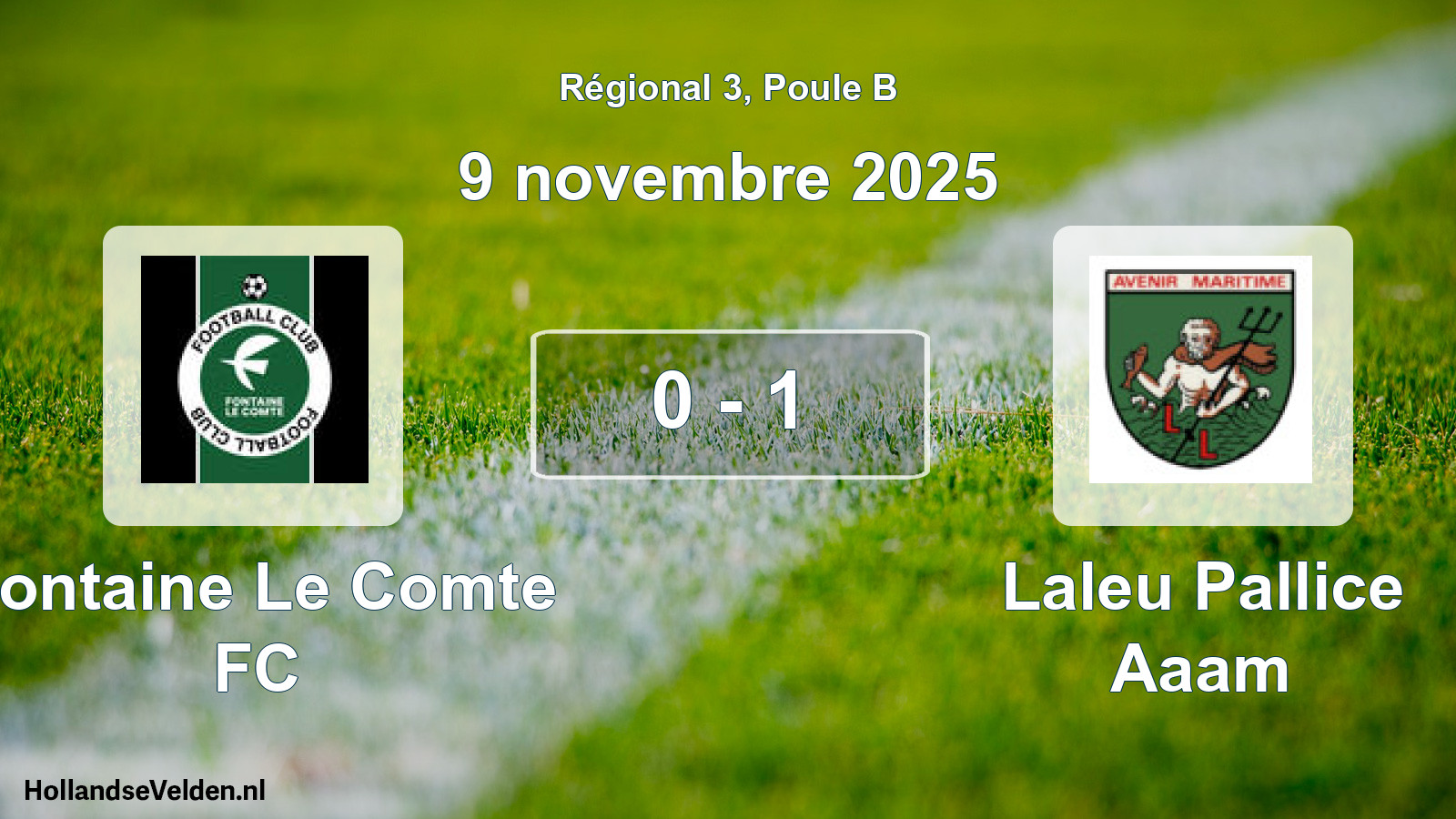 Total number of matches played: Fontaine Le Comte FC - Laleu Pallice Aaam 0 - 1 (9 November 2025)