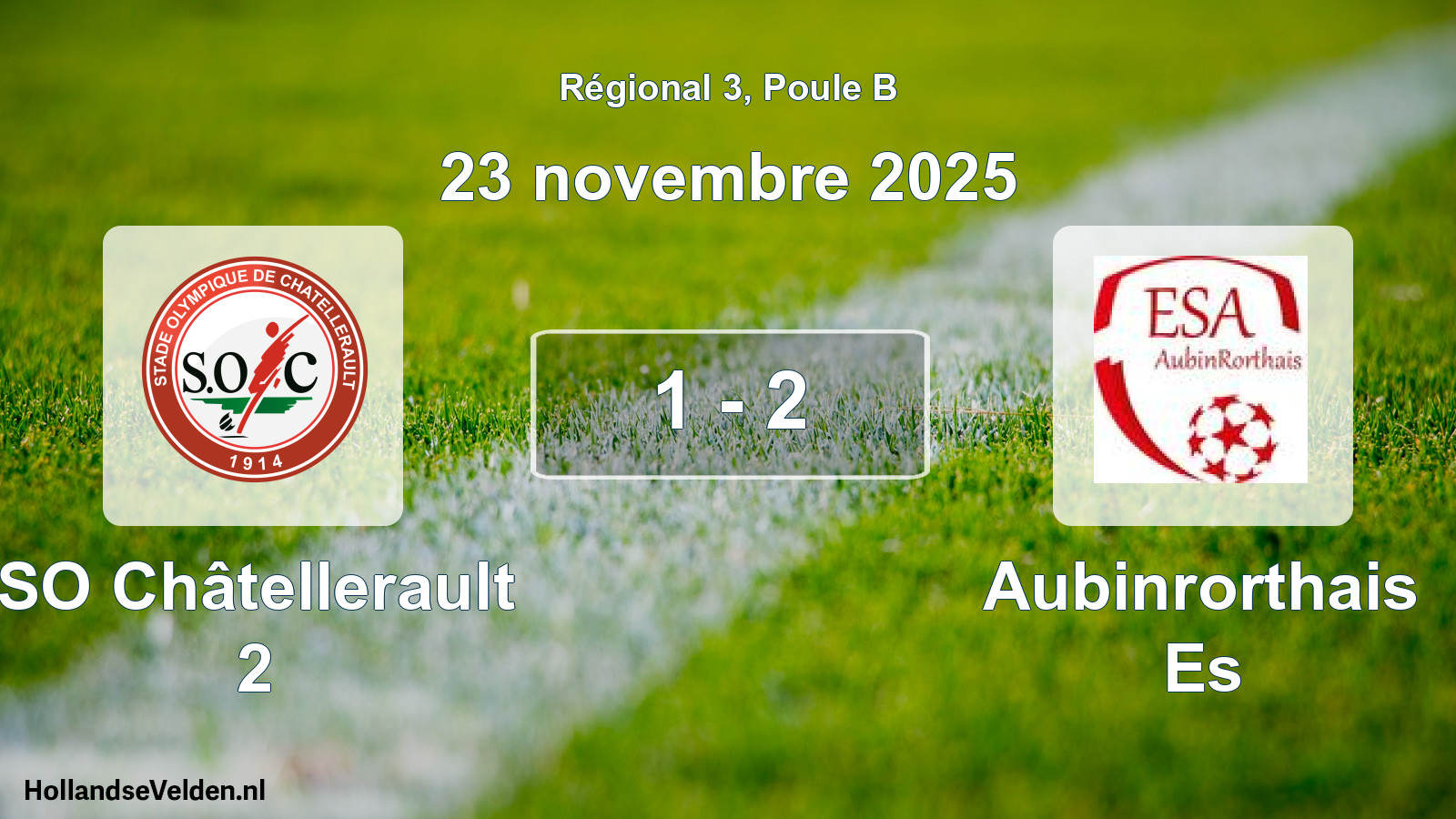 Match joué: SO Châtellerault 2 - Aubinrorthais Es 1 - 2 (23 novembre 2025)