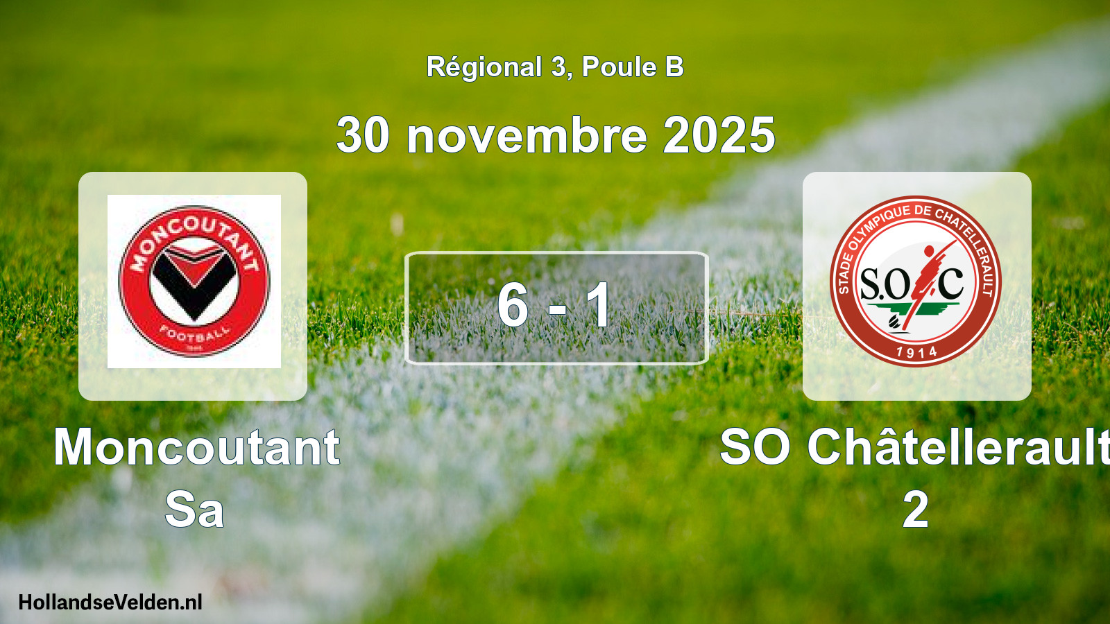 Match joué: Moncoutant Sa - SO Châtellerault 2 6 - 1 (30 novembre 2025)