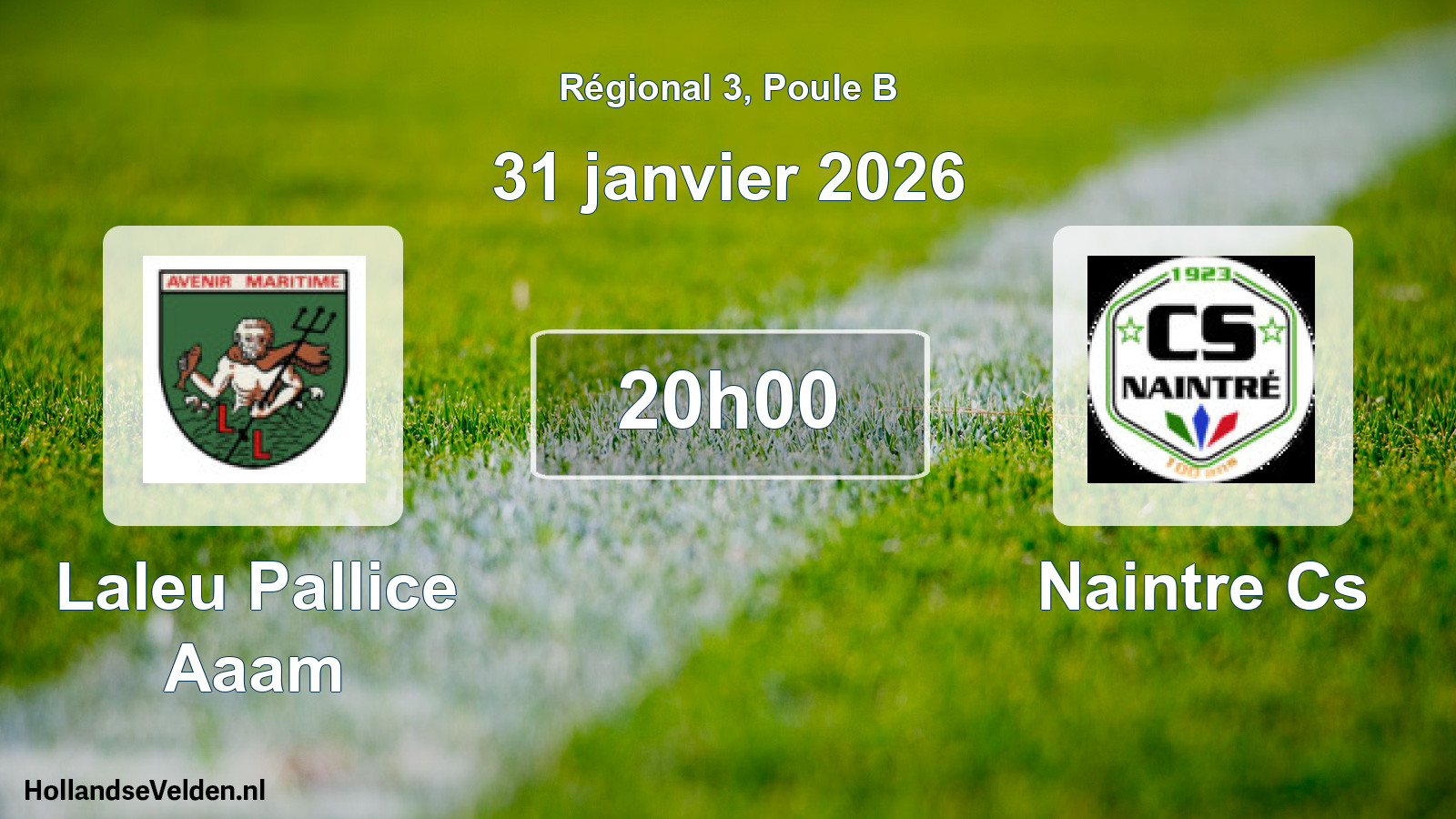 Scheduled Match: Laleu Pallice Aaam - Naintre Cs (31 January 2026)