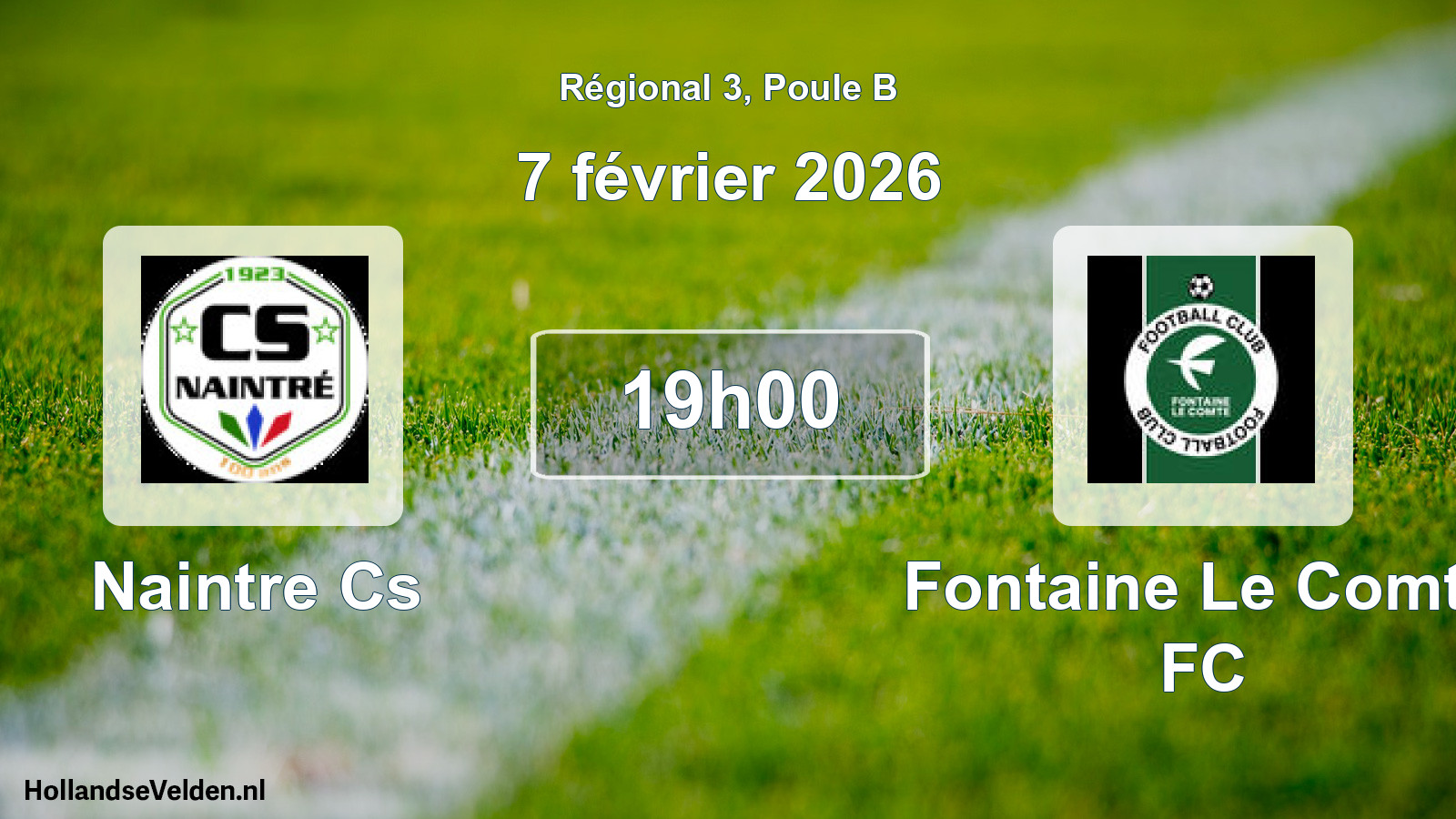 Match programmé: Naintre Cs - Fontaine Le Comte FC (7 février 2026)