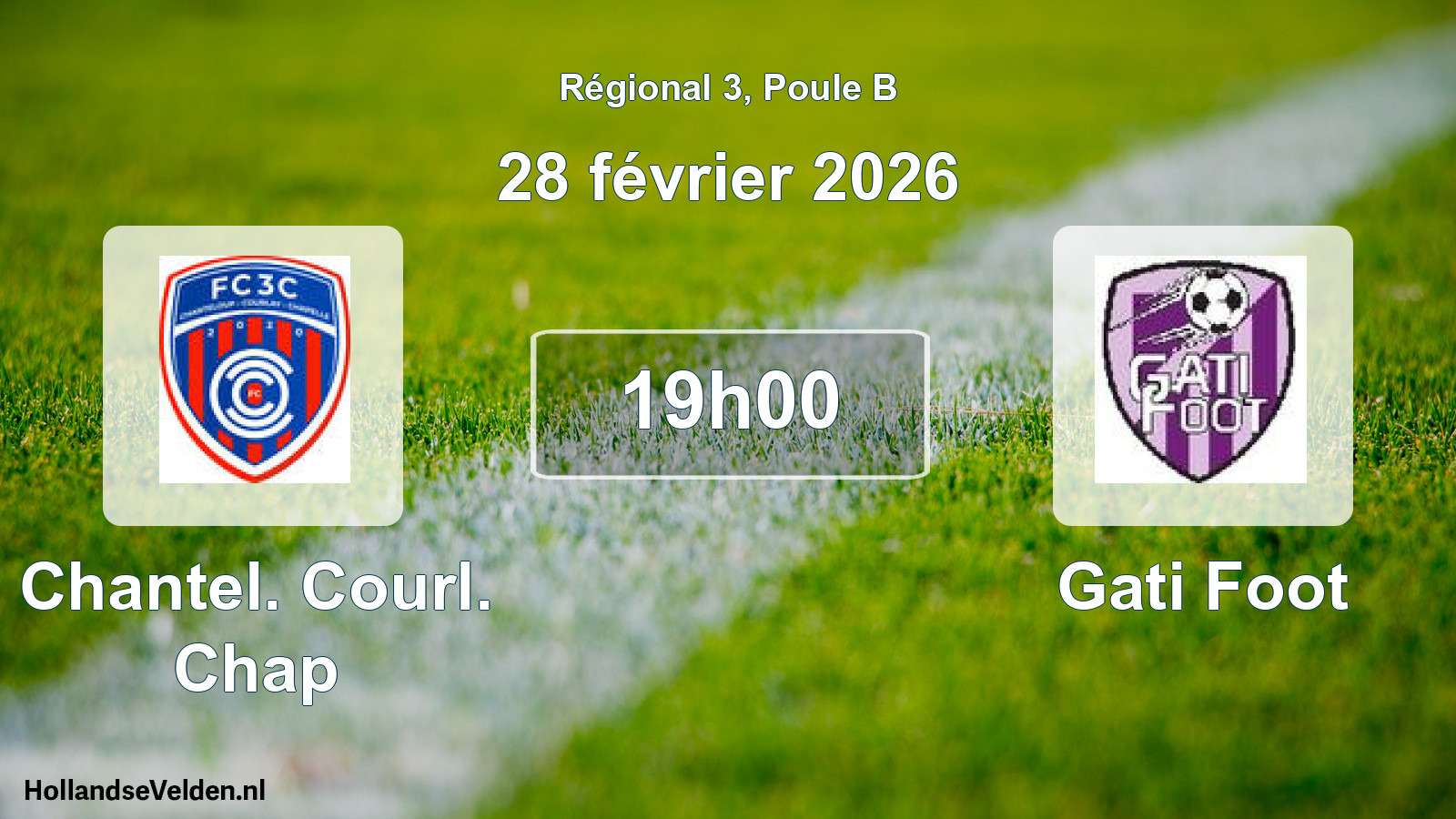 Match programmé: Chantel. Courl. Chap - Gati Foot (28 février 2026)