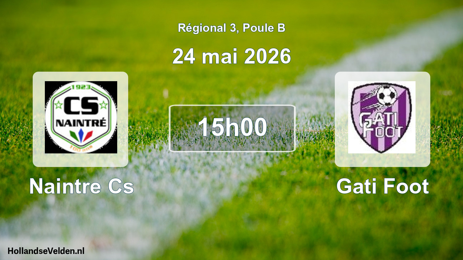 Match programmé: Naintre Cs - Gati Foot (24 mai 2026)
