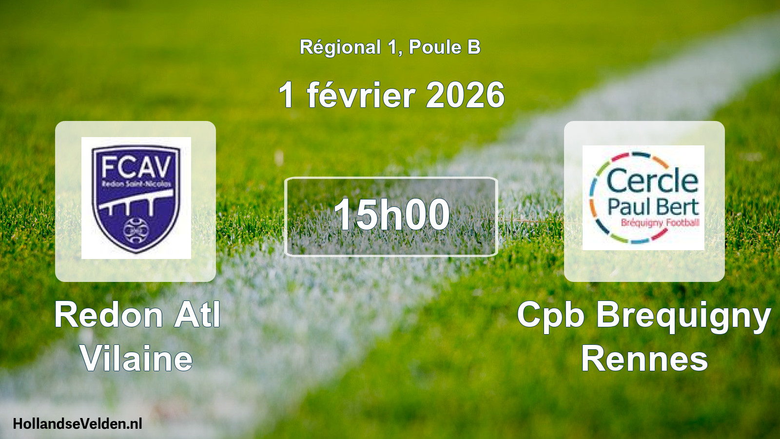 Scheduled Match: Redon Atl Vilaine - Cpb Brequigny Rennes (1 February 2026)