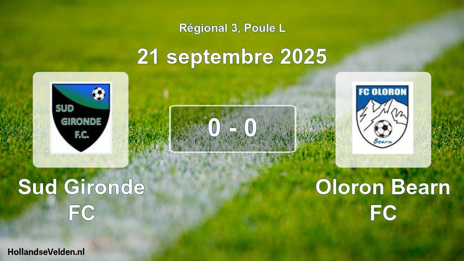 Match joué: Sud Gironde FC - Oloron Bearn FC 0 - 0 (21 septembre 2025)