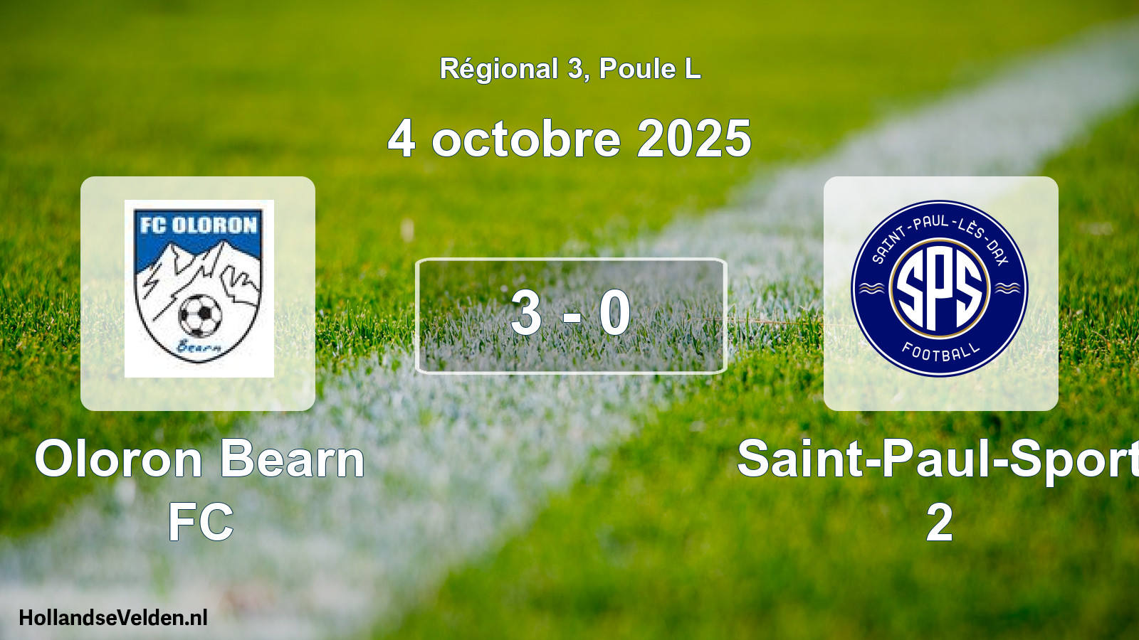 Total number of matches played: Oloron Bearn FC - Saint-Paul-Sport 2 3 - 0 (4 October 2025)