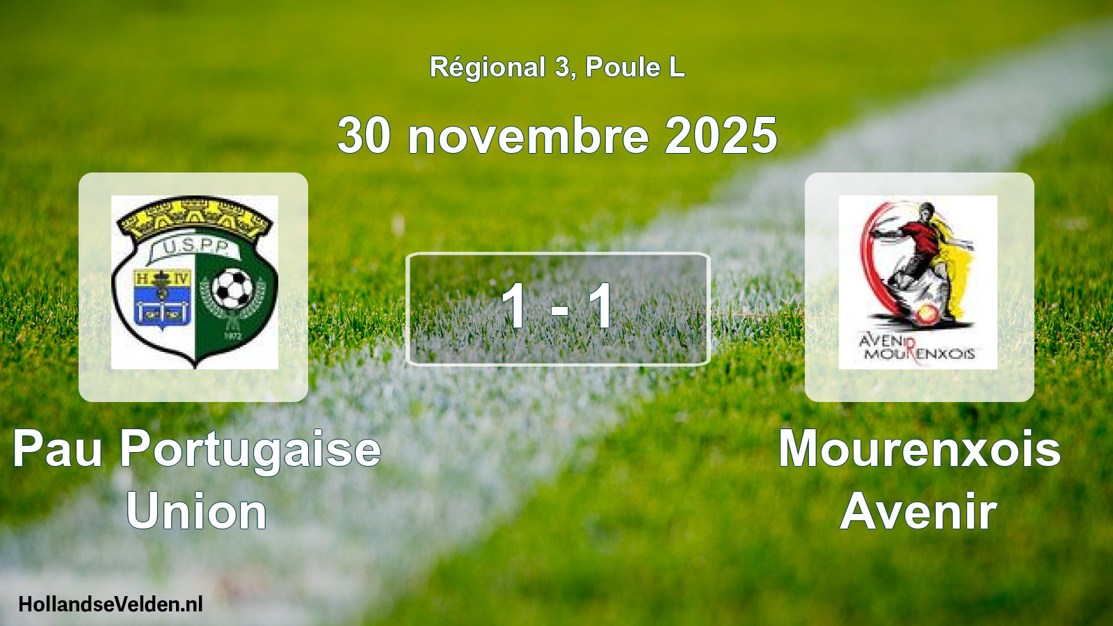 Match joué: Pau Portugaise Union - Mourenxois Avenir 1 - 1 (30 novembre 2025)