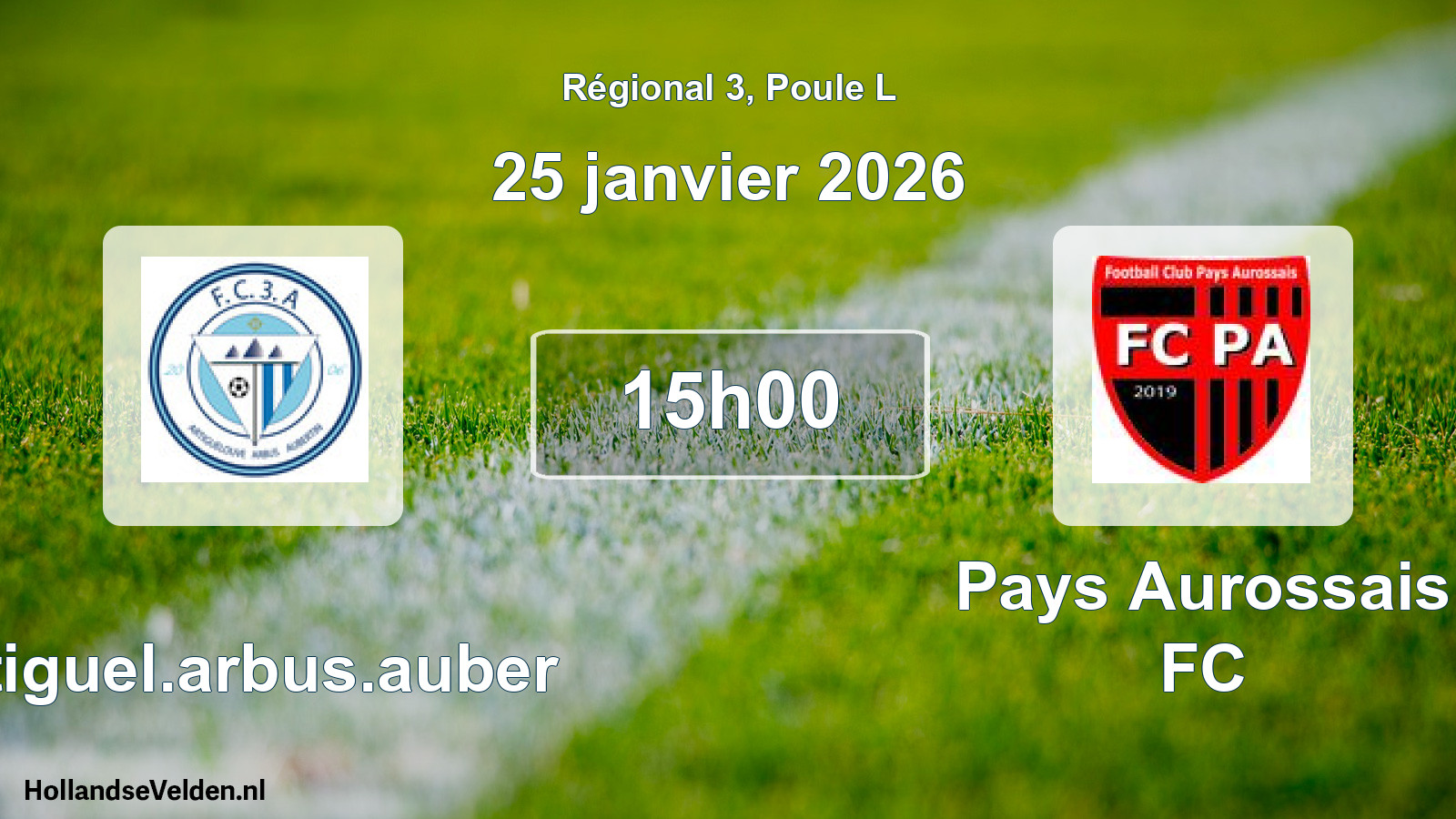 Geplande wedstrijd: Artiguel.arbus.auber - Pays Aurossais FC (25 januari 2026)