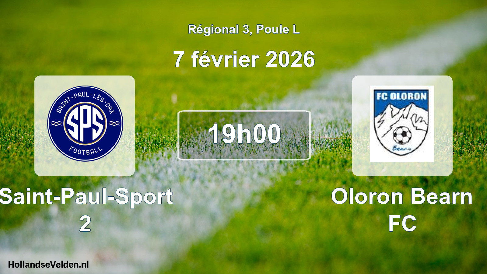 Match programmé: Saint-Paul-Sport 2 - Oloron Bearn FC (7 février 2026)
