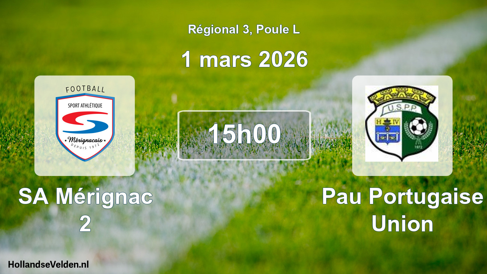 Match programmé: SA Mérignac 2 - Pau Portugaise Union (1 mars 2026)