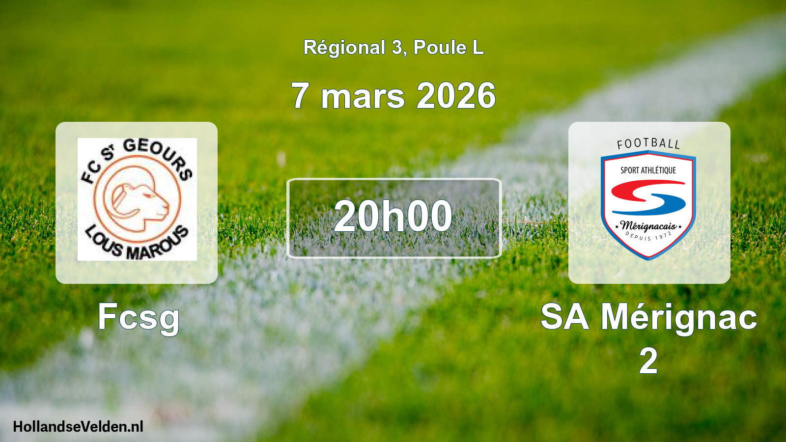 Scheduled Match: Fcsg - SA Mérignac 2 (7 March 2026)