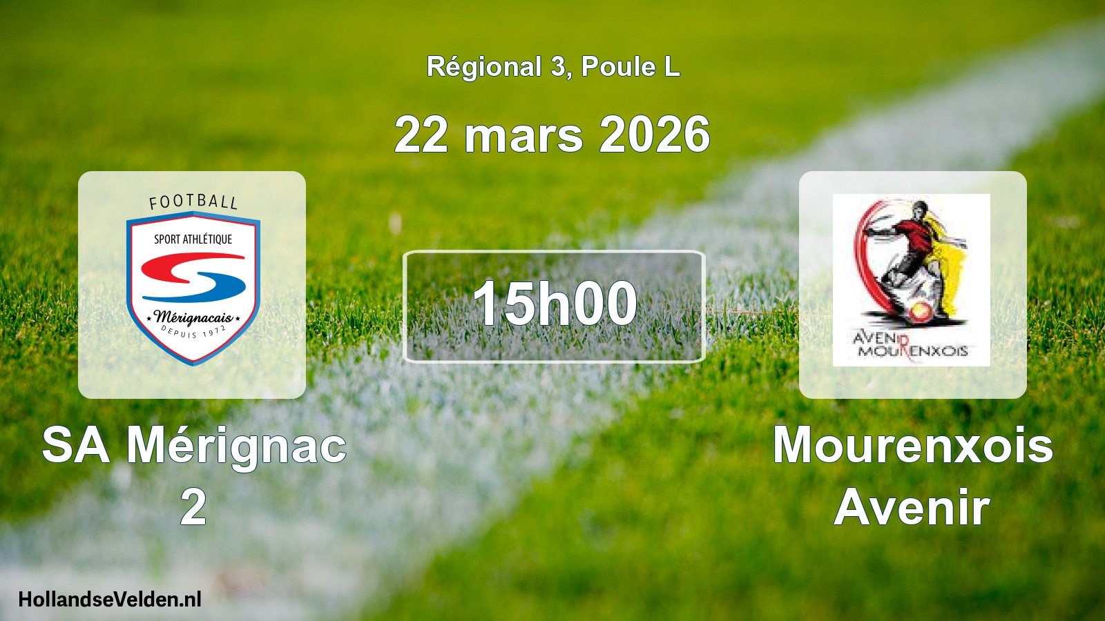 Match programmé: SA Mérignac 2 - Mourenxois Avenir (22 mars 2026)