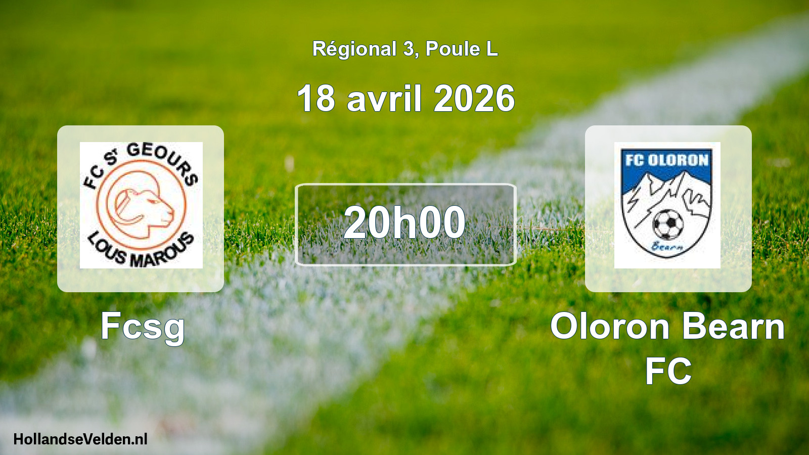 Match programmé: Fcsg - Oloron Bearn FC (18 avril 2026)