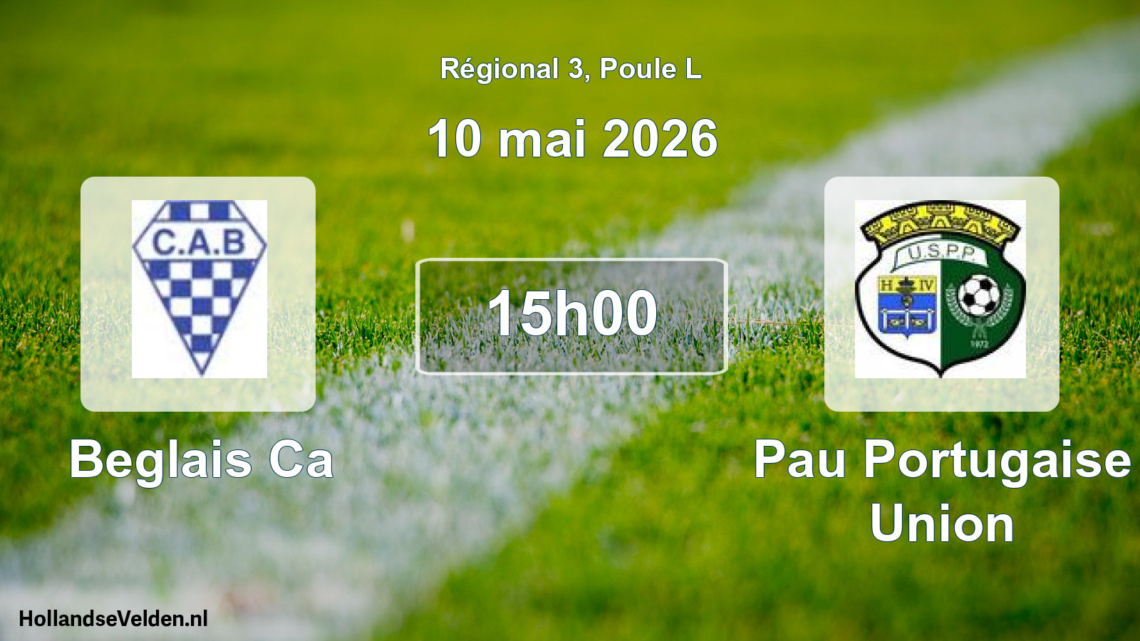 Match programmé: Beglais Ca - Pau Portugaise Union (10 mai 2026)