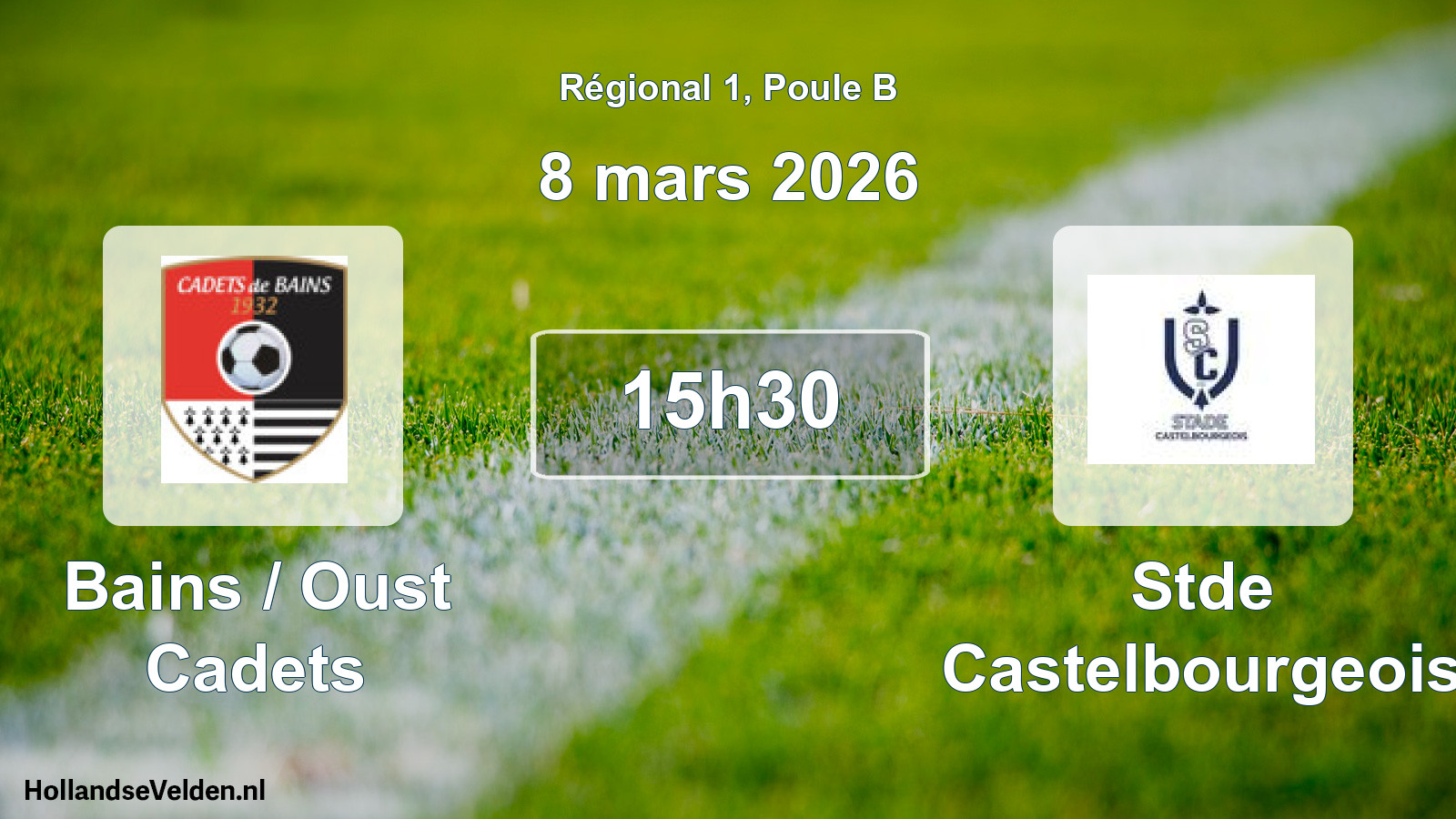 Scheduled Match: Bains / Oust Cadets - Stde Castelbourgeois (8 March 2026)