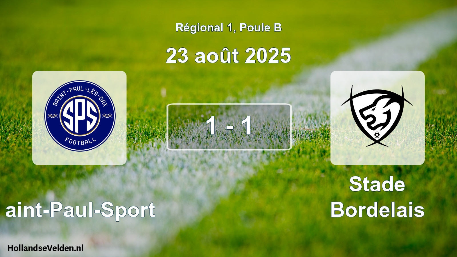 Total number of matches played: Saint-Paul-Sport - Stade Bordelais 1 - 1 (23 August 2025)