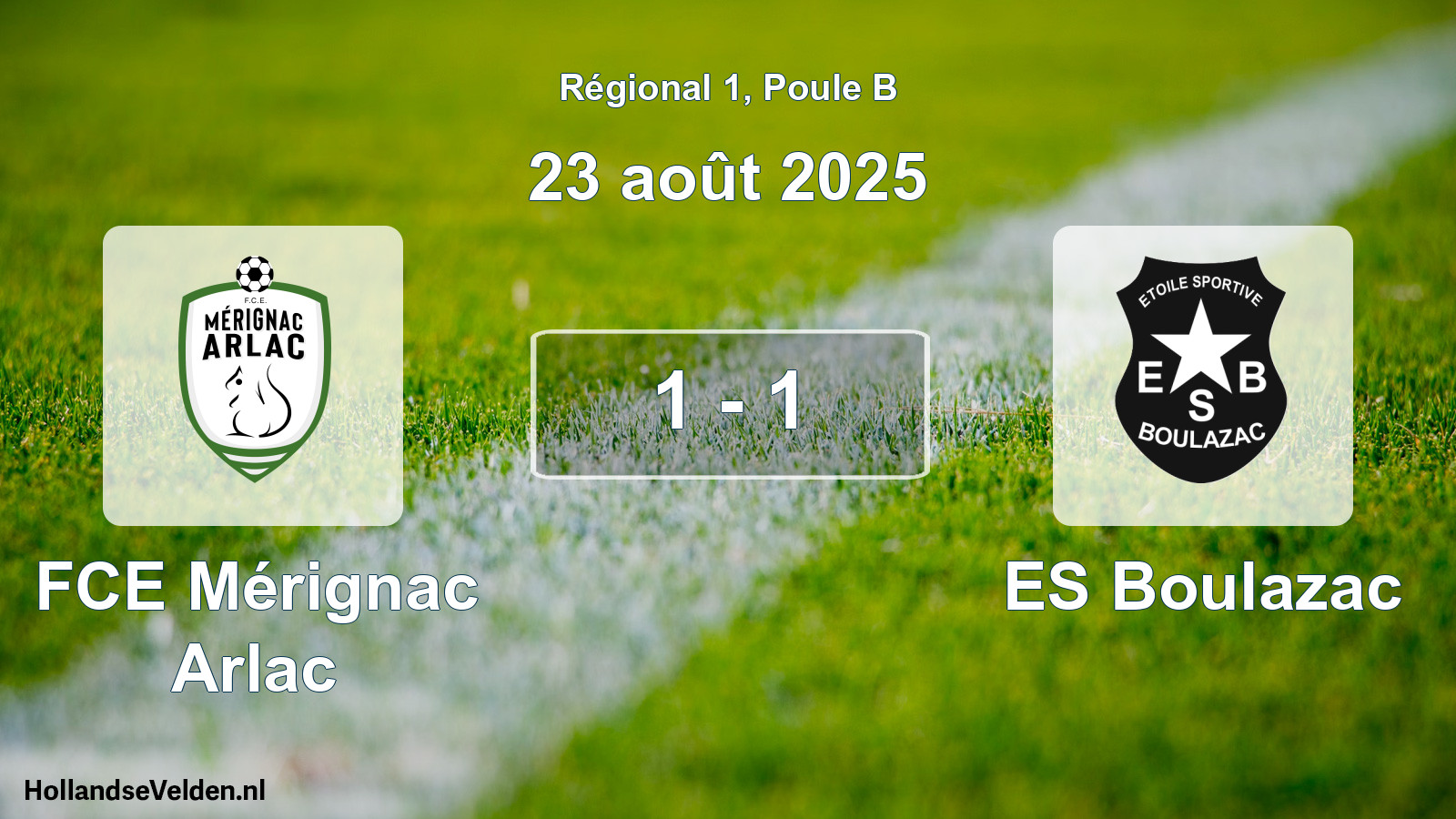 Gespeelde wedstrijd: FCE Mérignac Arlac - ES Boulazac 1 - 1 (23 augustus 2025)