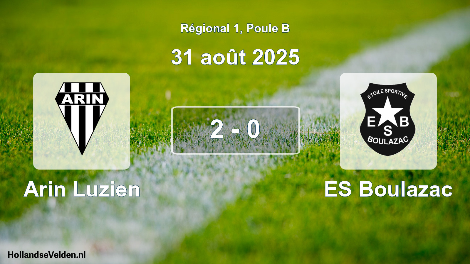 Match joué: Arin Luzien - ES Boulazac 2 - 0 (31 août 2025)