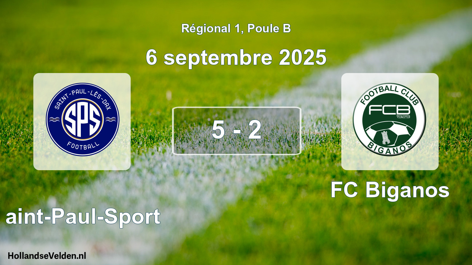 Match joué: Saint-Paul-Sport - FC Biganos 5 - 2 (6 septembre 2025)
