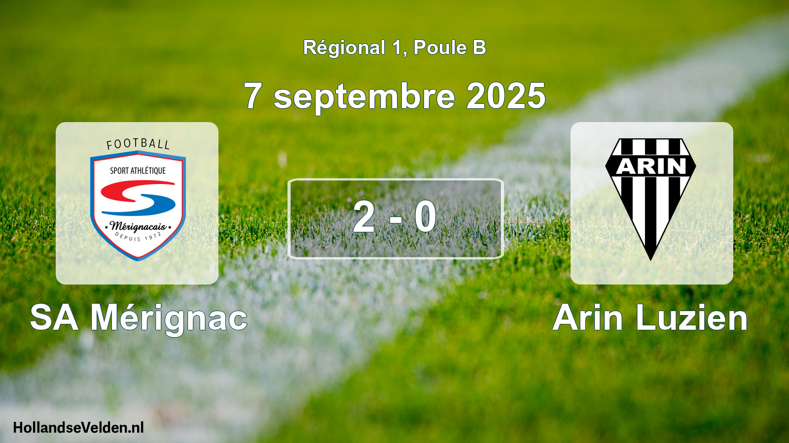 Total number of matches played: SA Mérignac - Arin Luzien 2 - 0 (7 September 2025)