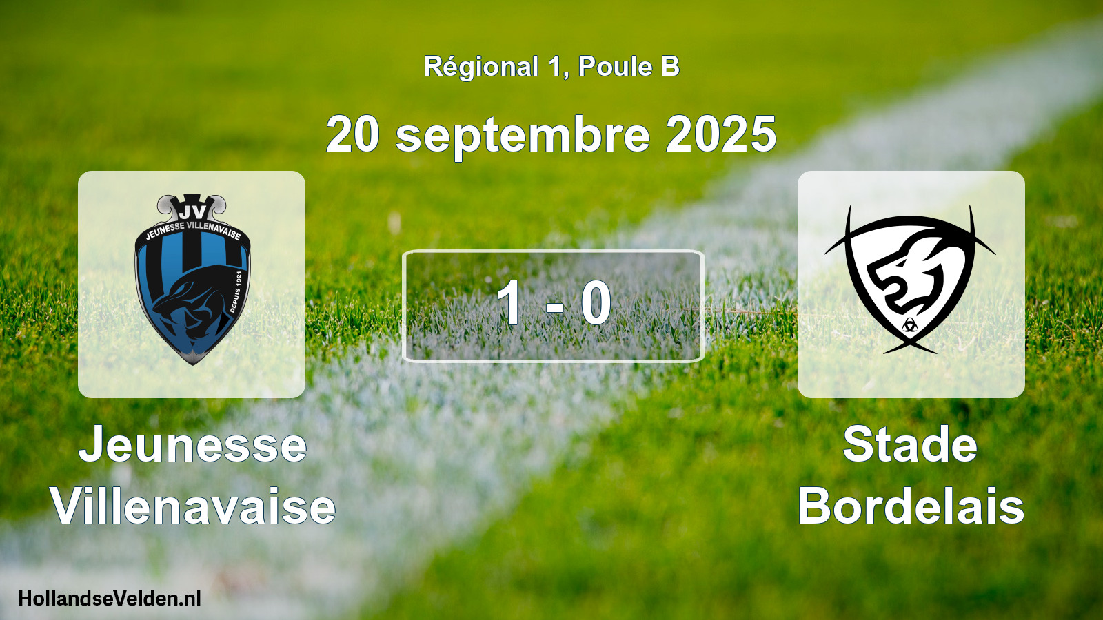 Total number of matches played: Jeunesse Villenavaise - Stade Bordelais 1 - 0 (20 September 2025)