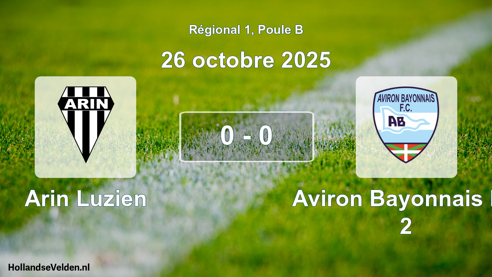 Match joué: Arin Luzien - Aviron Bayonnais FC 2 0 - 0 (26 octobre 2025)