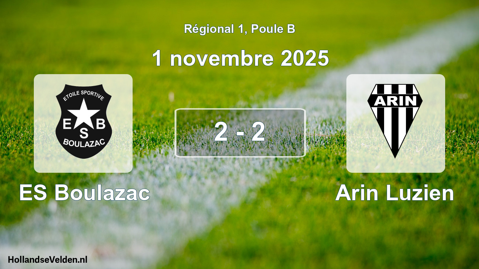 Match joué: ES Boulazac - Arin Luzien 2 - 2 (1 novembre 2025)