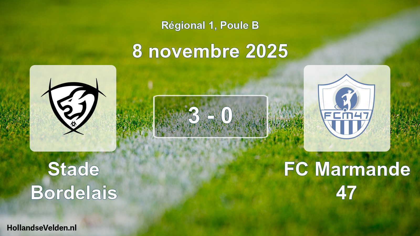 Total number of matches played: Stade Bordelais - FC Marmande 47 3 - 0 (8 November 2025)