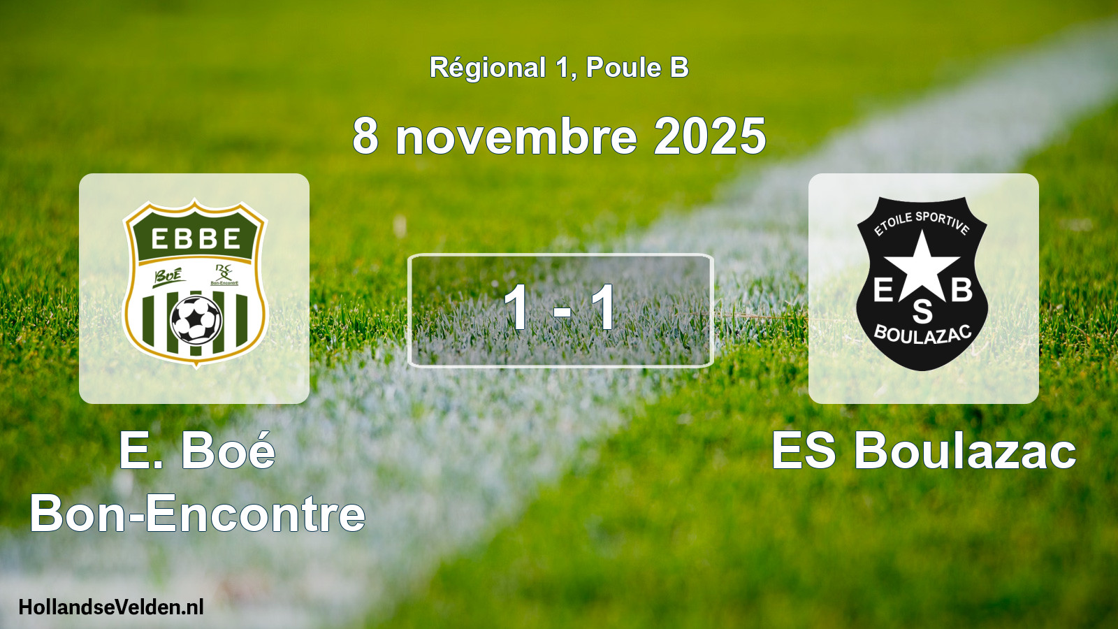 Match joué: E. Boé Bon-Encontre - ES Boulazac 1 - 1 (8 novembre 2025)
