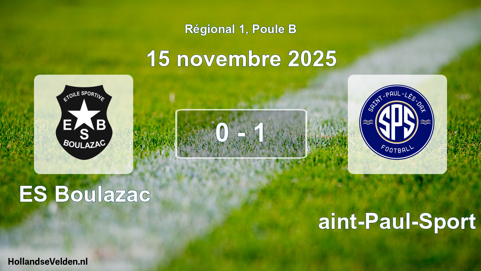 Total number of matches played: ES Boulazac - Saint-Paul-Sport 0 - 1 (15 November 2025)