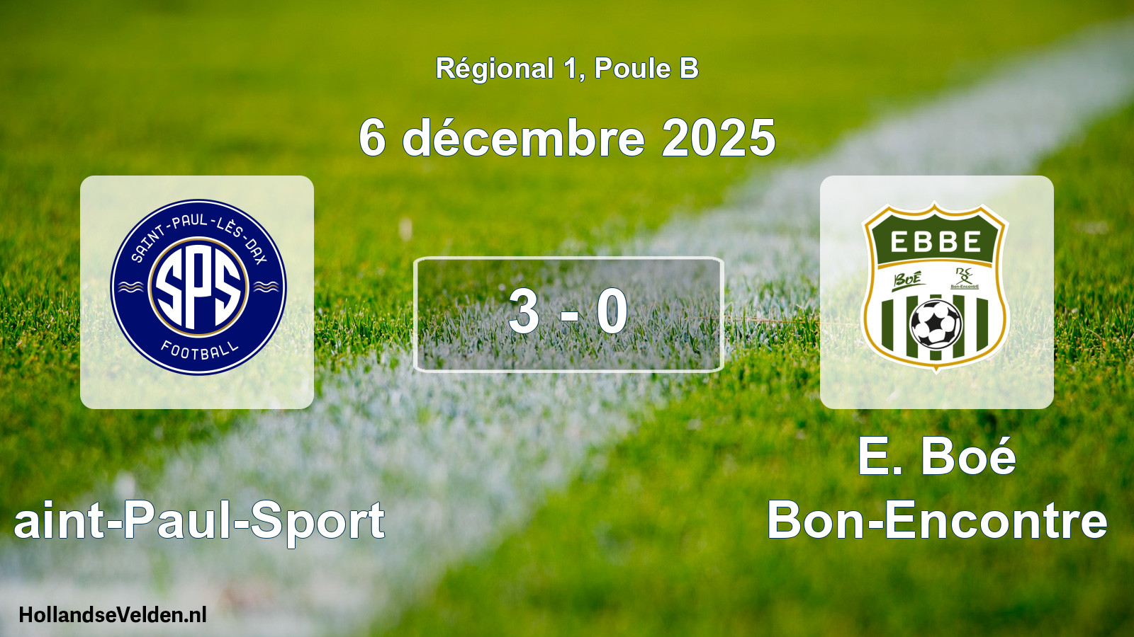 Match joué: Saint-Paul-Sport - E. Boé Bon-Encontre 3 - 0 (6 décembre 2025)