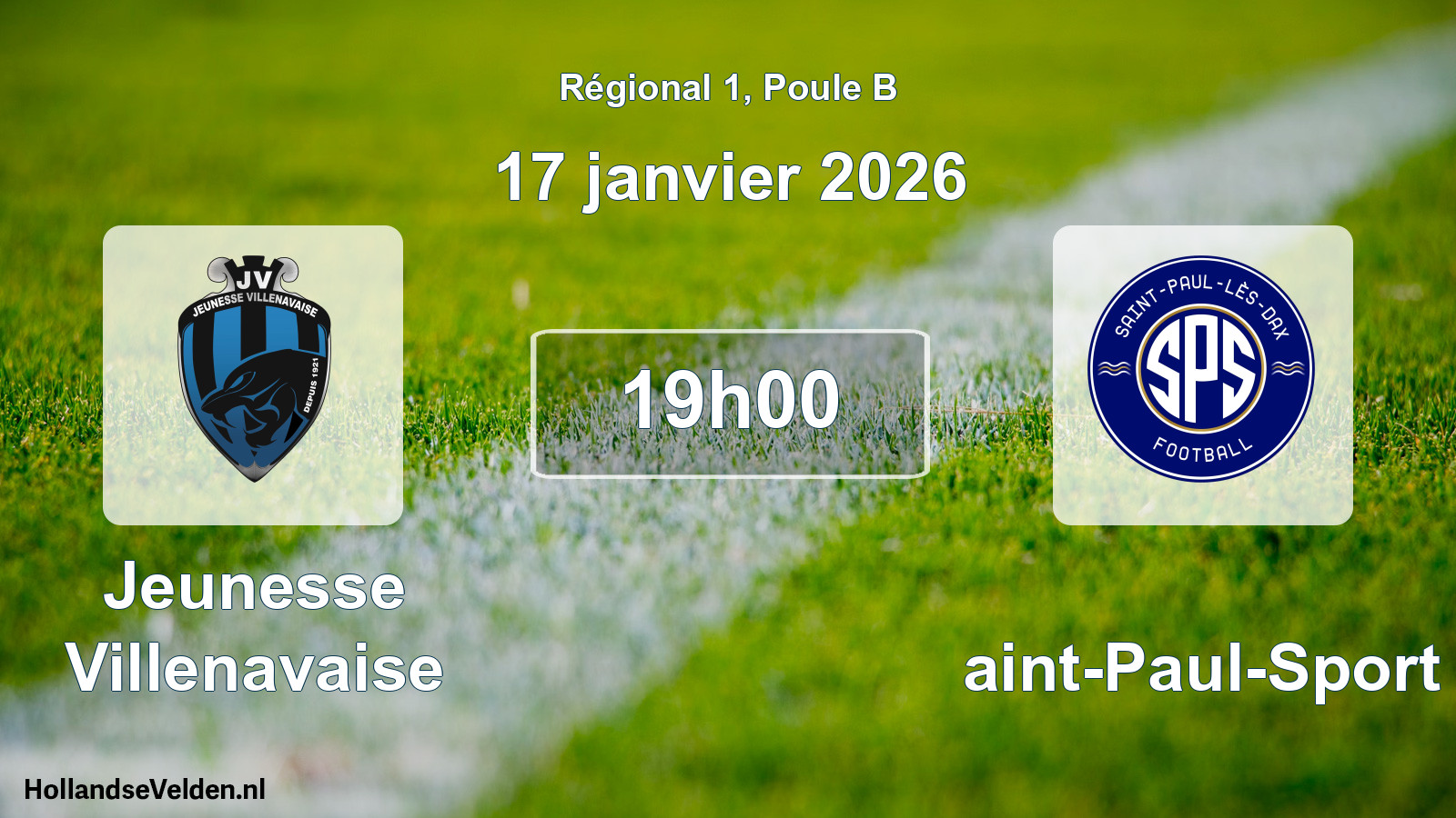 Scheduled Match: Jeunesse Villenavaise - Saint-Paul-Sport (17 January 2026)