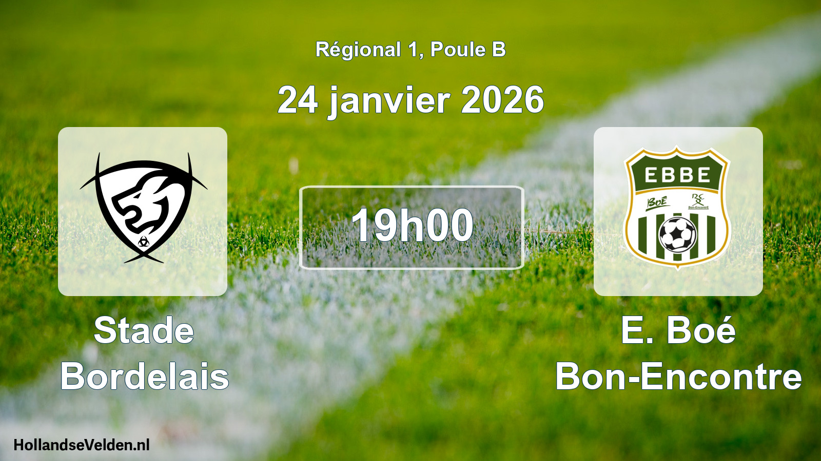 Geplande wedstrijd: Stade Bordelais - E. Boé Bon-Encontre (24 januari 2026)