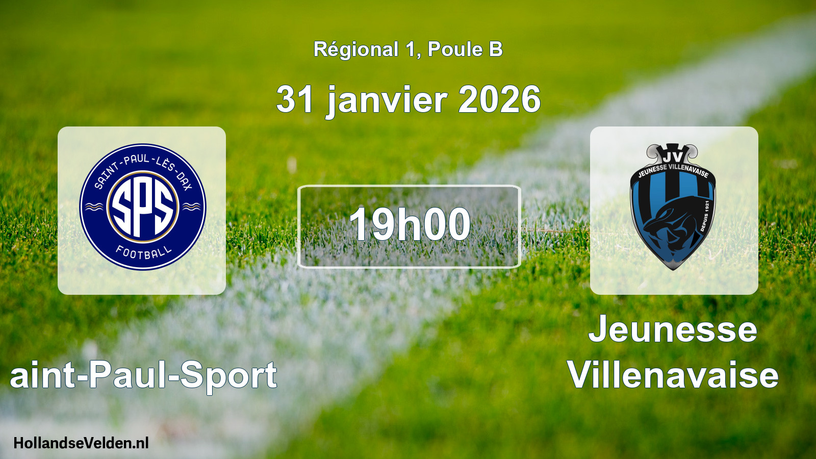 Match programmé: Saint-Paul-Sport - Jeunesse Villenavaise (31 janvier 2026)
