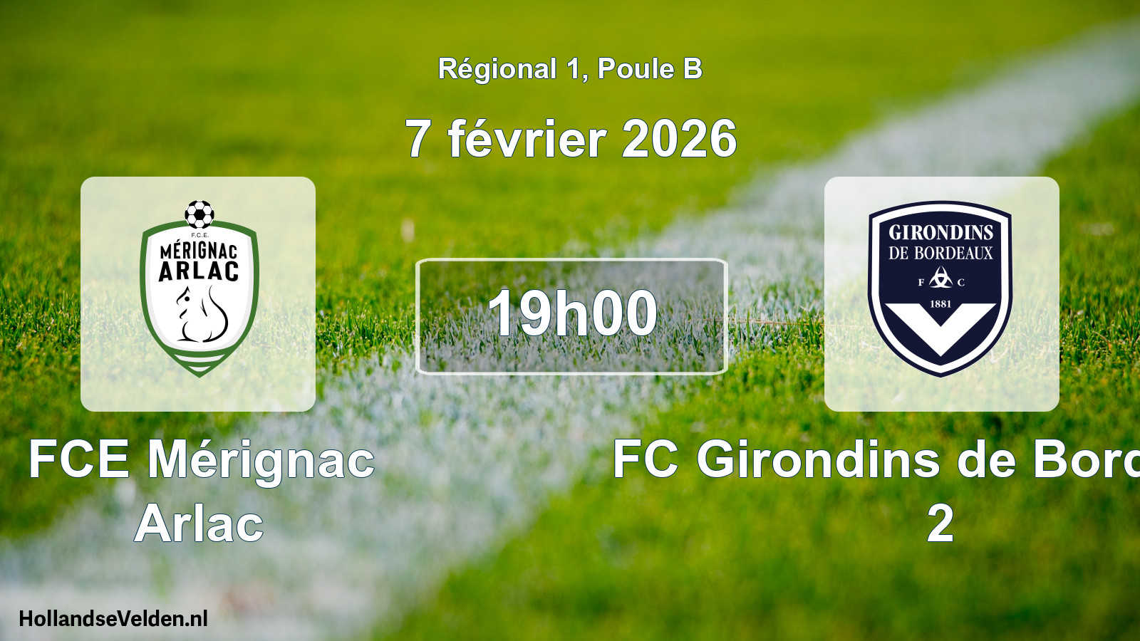 Scheduled Match: FCE Mérignac Arlac - FC Girondins de Bordeaux 2 (7 February 2026)