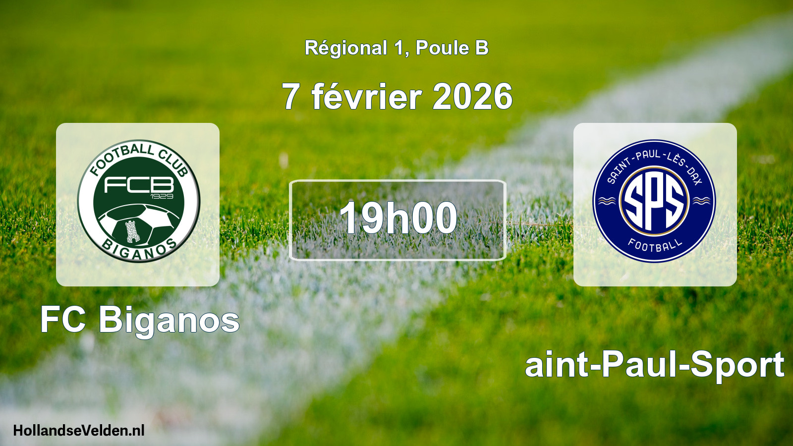Match programmé: FC Biganos - Saint-Paul-Sport (7 février 2026)