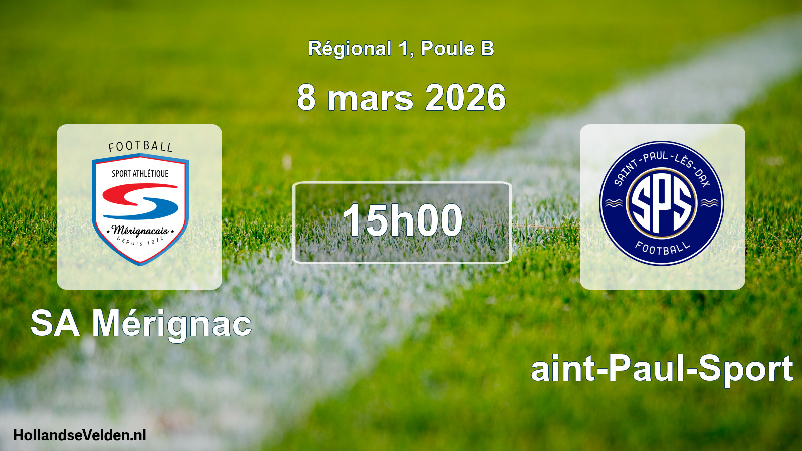 Match programmé: SA Mérignac - Saint-Paul-Sport (8 mars 2026)