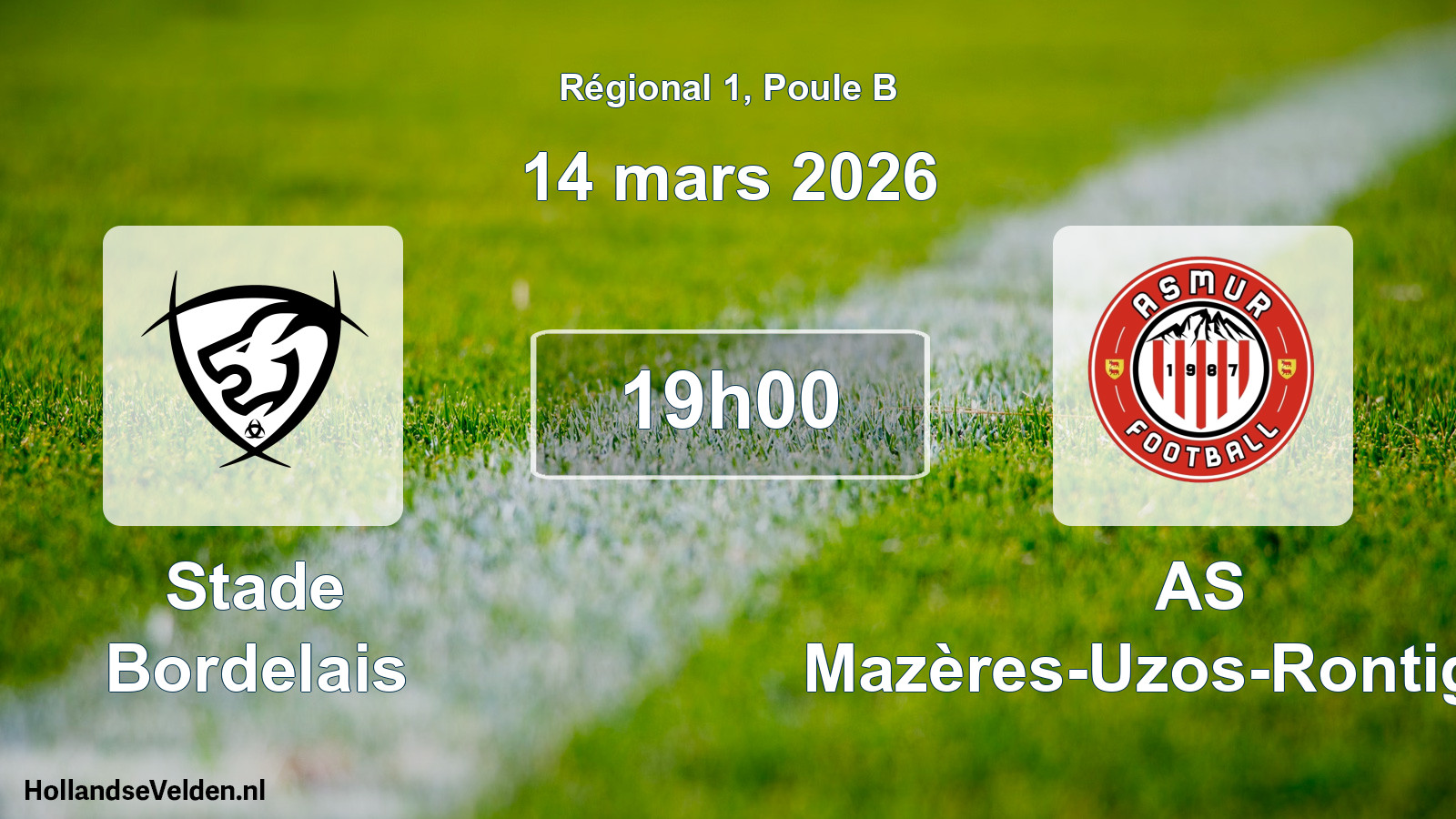 Match programmé: Stade Bordelais - AS Mazères-Uzos-Rontignon (14 mars 2026)