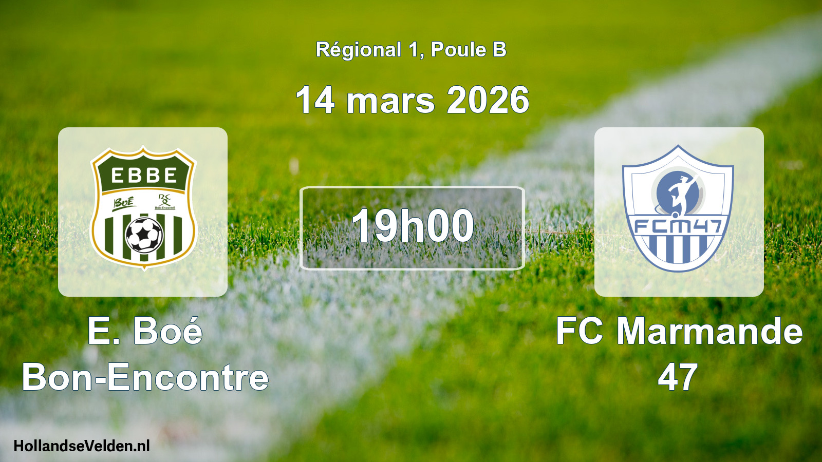 Scheduled Match: E. Boé Bon-Encontre - FC Marmande 47 (14 March 2026)