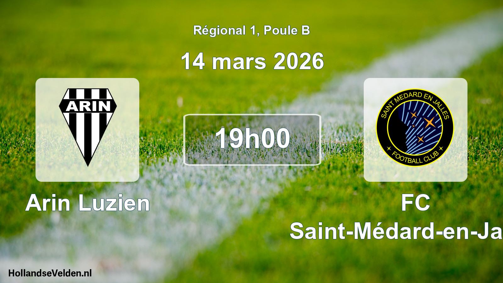 Match programmé: Arin Luzien - FC Saint-Médard-en-Jalles (14 mars 2026)