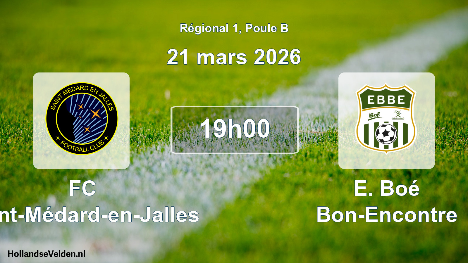 Scheduled Match: FC Saint-Médard-en-Jalles - E. Boé Bon-Encontre (21 March 2026)
