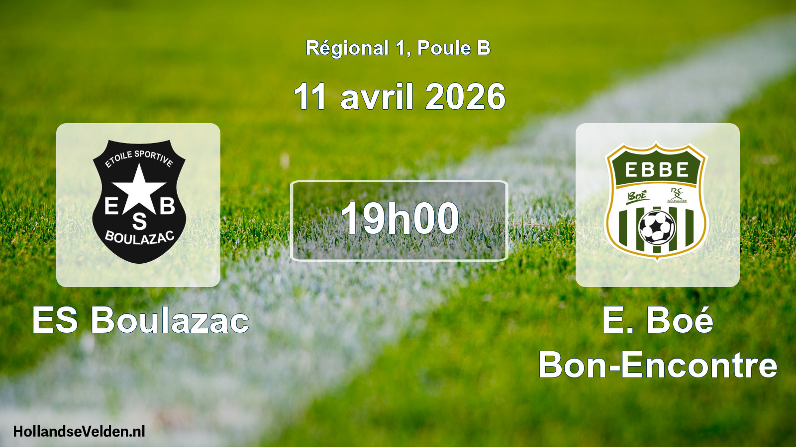 Match programmé: ES Boulazac - E. Boé Bon-Encontre (11 avril 2026)