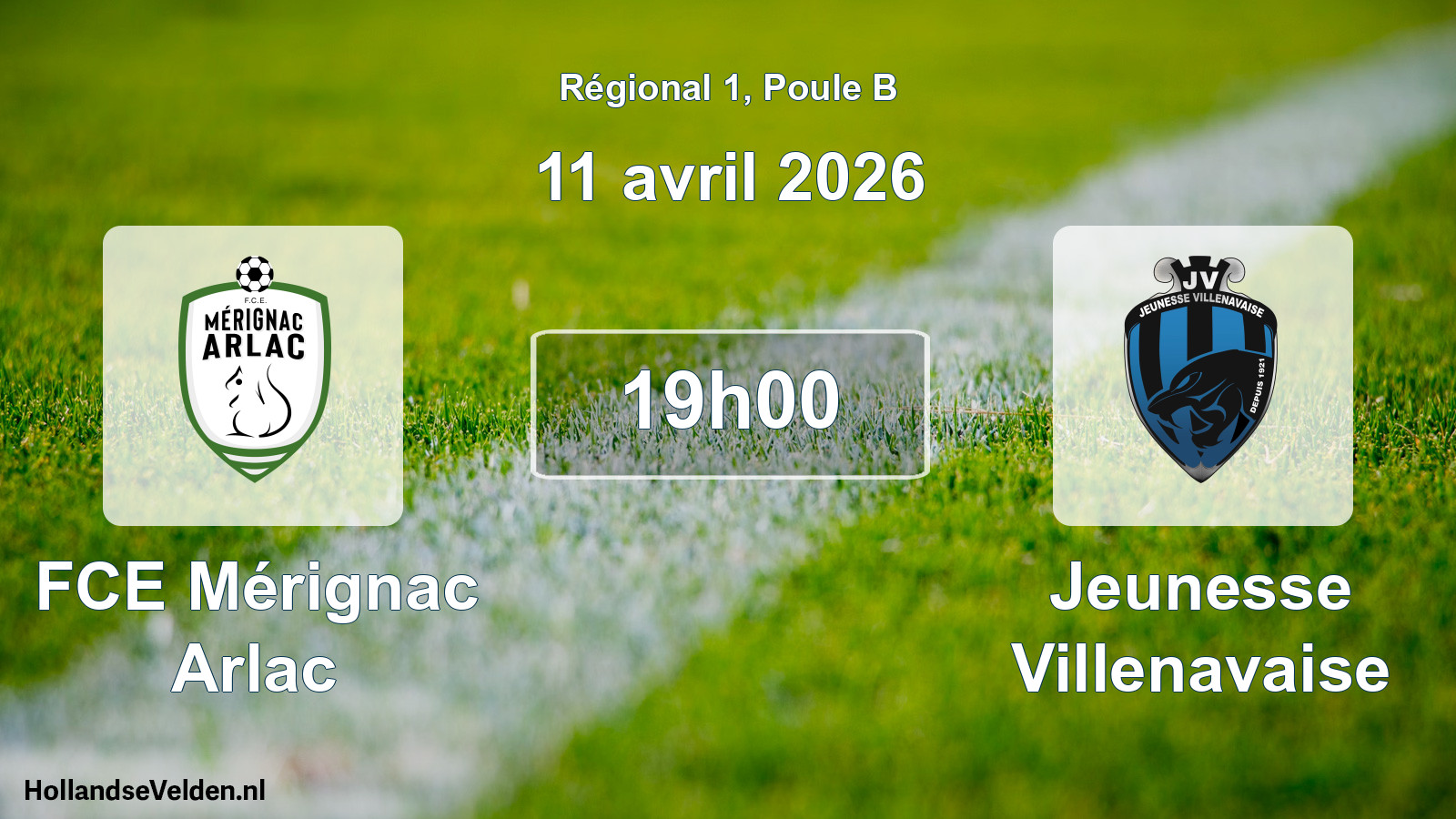 Match programmé: FCE Mérignac Arlac - Jeunesse Villenavaise (11 avril 2026)