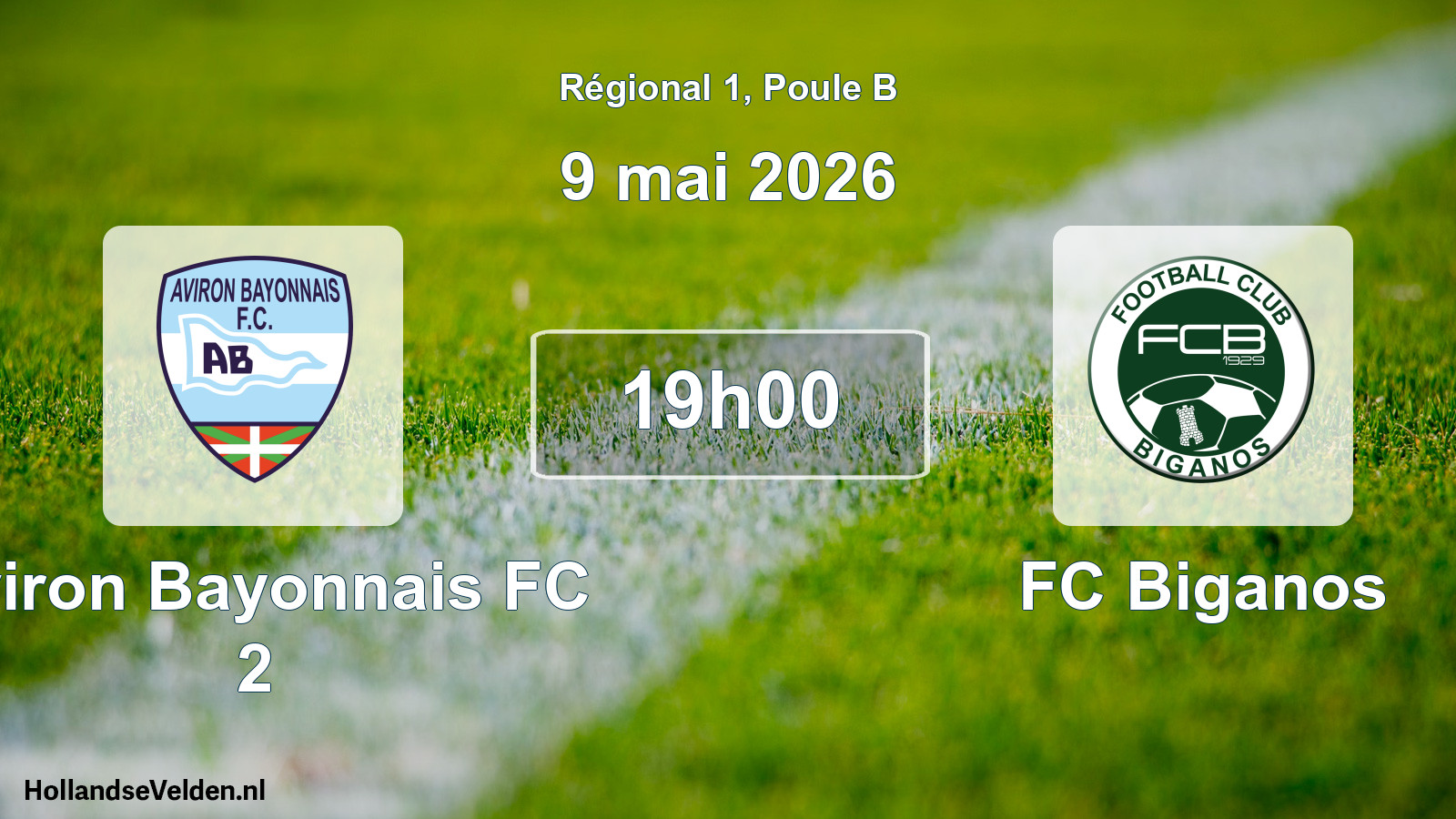 Match programmé: Aviron Bayonnais FC 2 - FC Biganos (9 mai 2026)