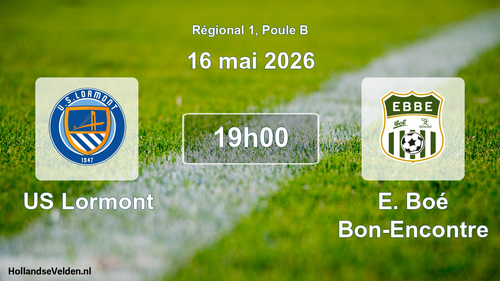 Match programmé: US Lormont - E. Boé Bon-Encontre (16 mai 2026)