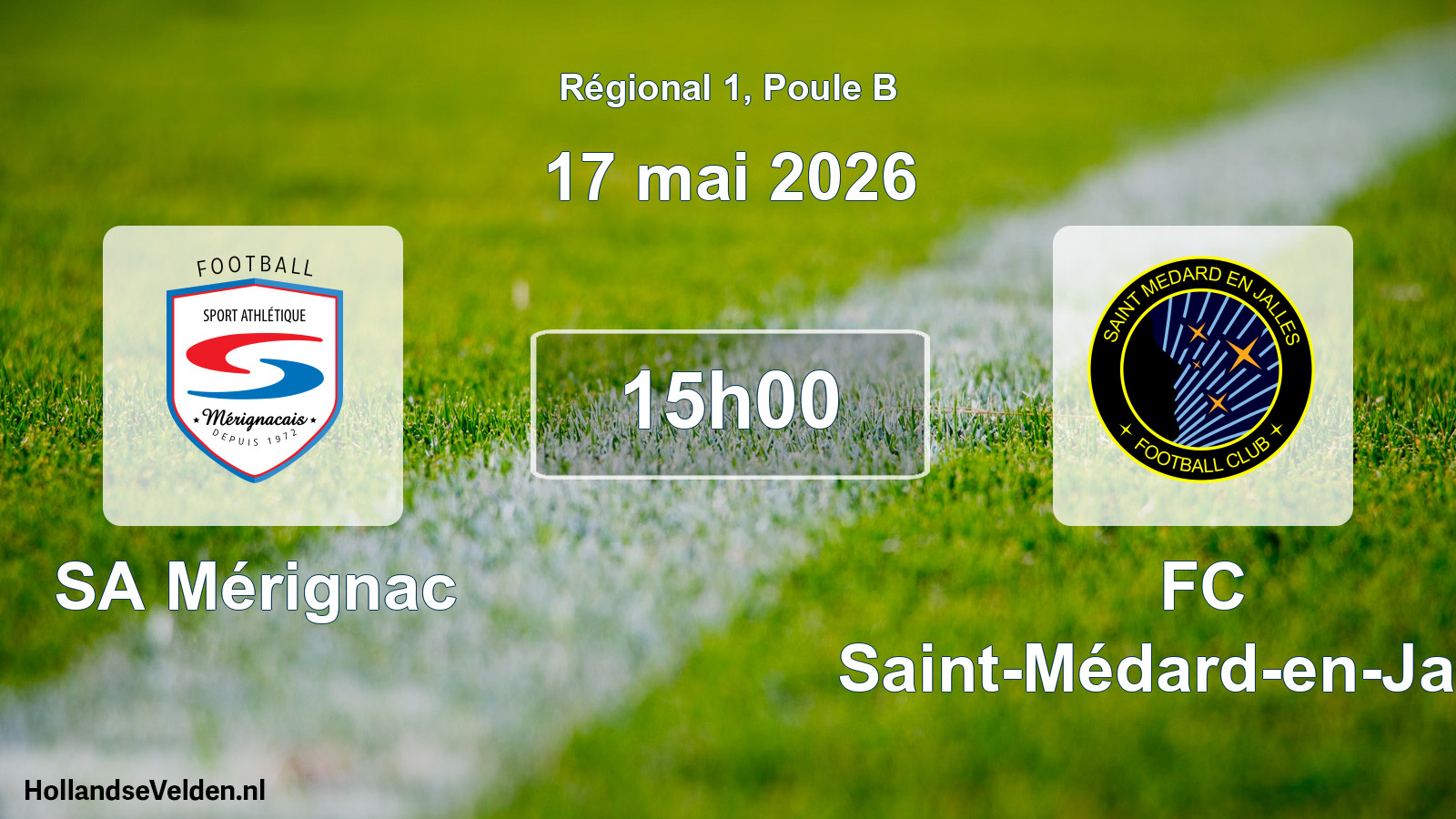 Match programmé: SA Mérignac - FC Saint-Médard-en-Jalles (17 mai 2026)