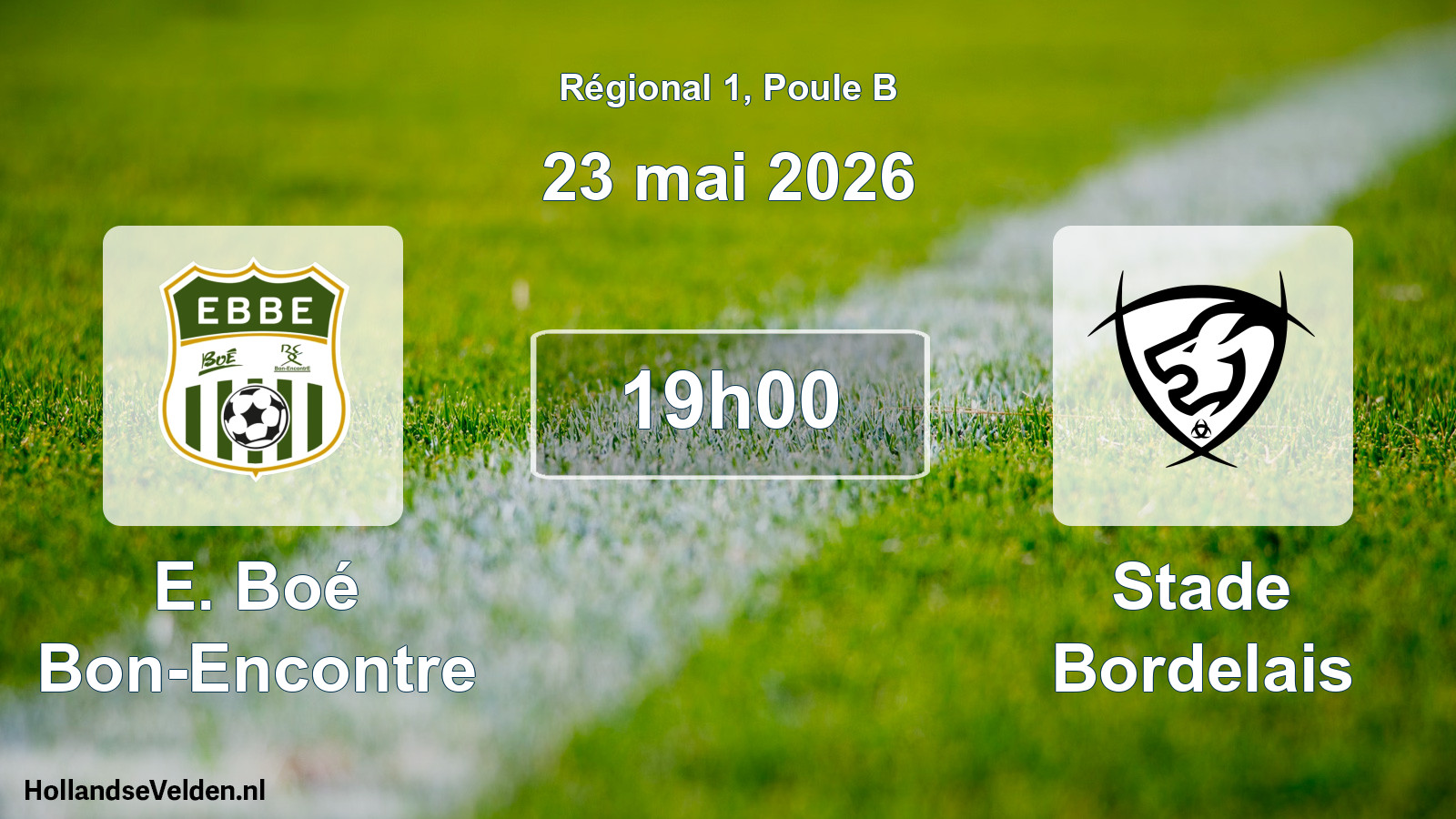 Match programmé: E. Boé Bon-Encontre - Stade Bordelais (23 mai 2026)