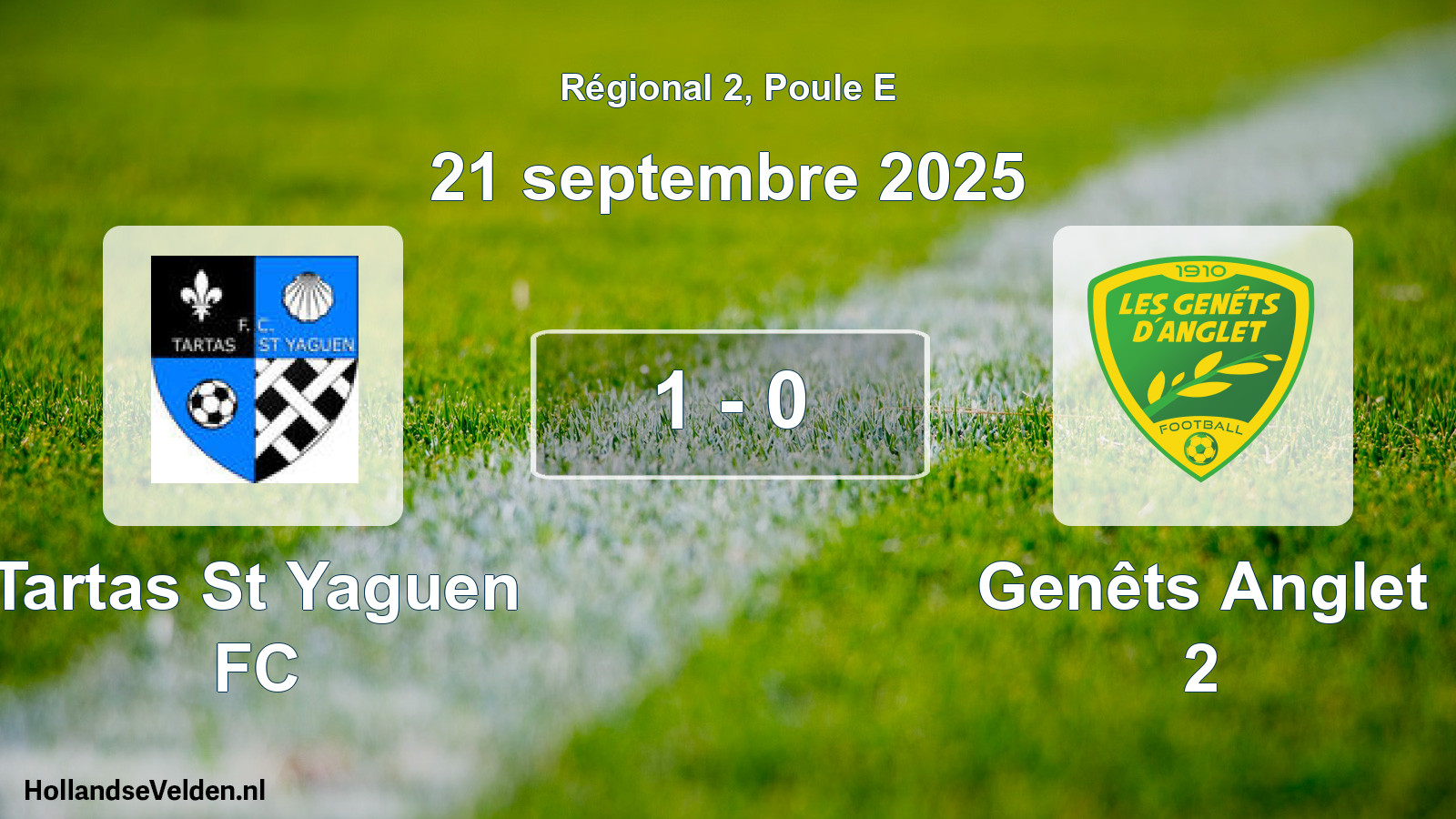 Match joué: Tartas St Yaguen FC - Genêts Anglet 2 1 - 0 (21 septembre 2025)