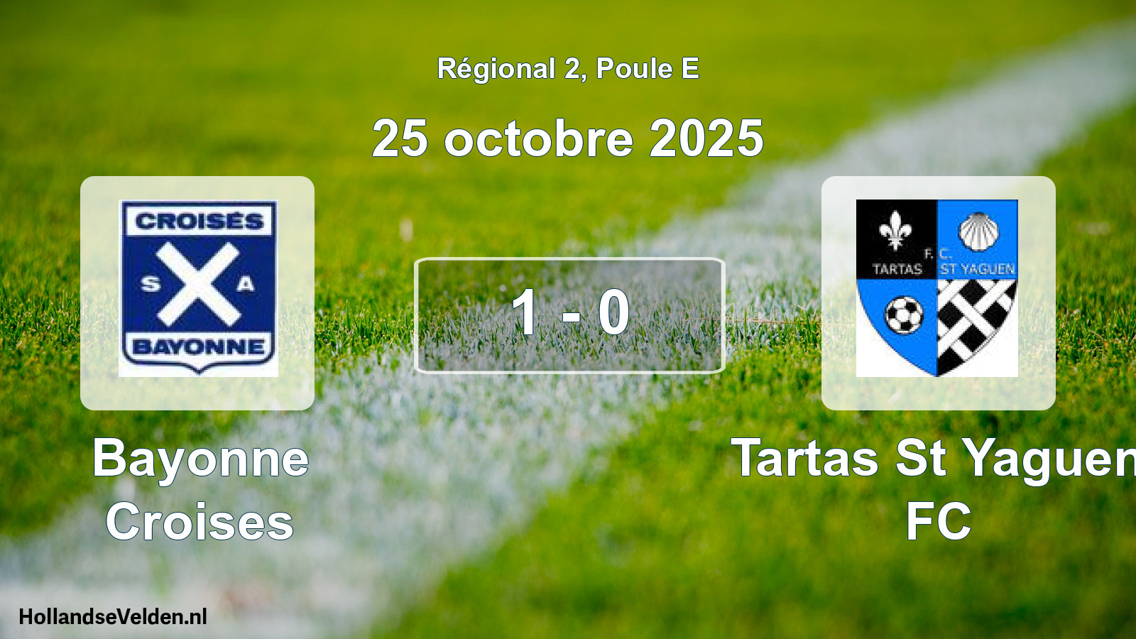 Match joué: Bayonne Croises - Tartas St Yaguen FC 1 - 0 (25 octobre 2025)
