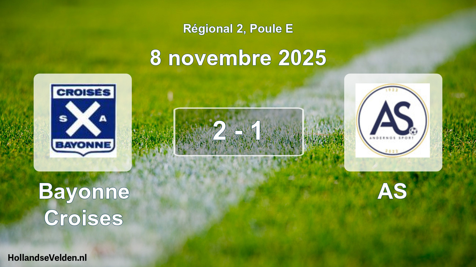 Total number of matches played: Bayonne Croises - AS 2 - 1 (8 November 2025)